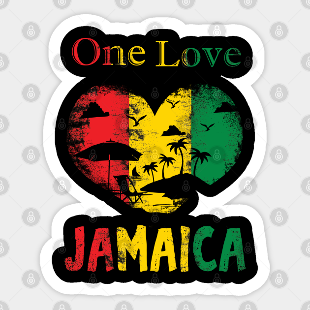 Jamaica One Love Jamaica Sticker Teepublic